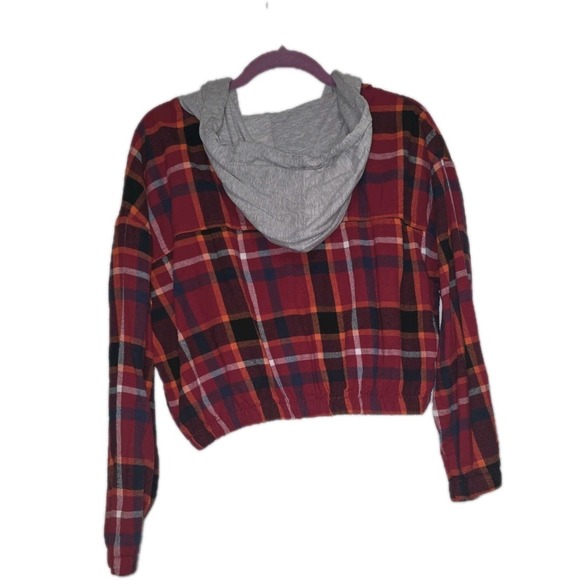 Miss Selfie Cropped Plaid Hoodie Jacket XL EUC Y2K Grunge Streetwear‎ 🔥 - Picture 3 of 4